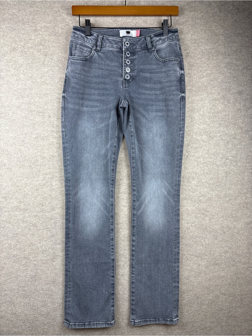 Cabi Button Fly Straight Jeans Gray Size 2 NWOT Style 4520